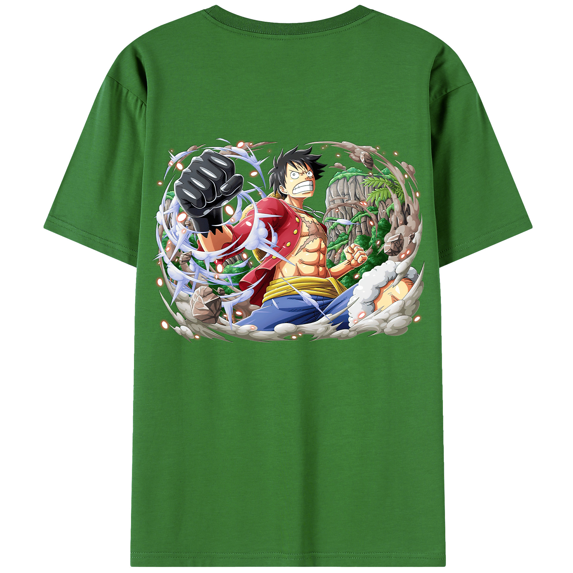ワンピース モンキー・D・ルフィ ONE PIECE Monkey D. Luffy レディース半袖Tシャツ(バックプリント)